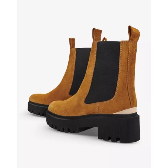 NEW Maje Platform Suede Heeled Chelsea Boots size 40 - Picture 2 of 10